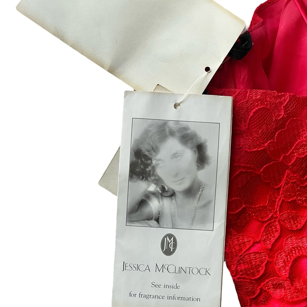 Jessica McClintock Gunne Sax women’s Size 13/ 14 Red Lace Dress Lace Up Back - Picture 8 of 16